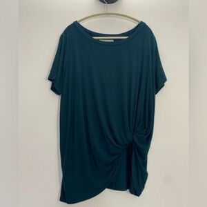 Jackson Rowe Teal Knot Front Tee Shirt Size Small